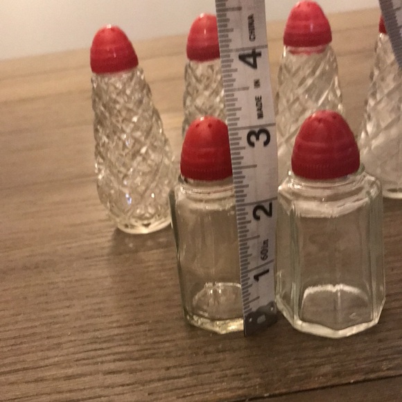 Vintage retro diner glassware salt & pepper sets Gemco syrup 7 pieces (a) - Picture 7 of 9